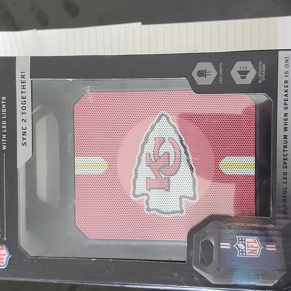 NFL Kansas City Chiefs Bluetooth Speaker with LED Lights/fm Radio/bluetooth